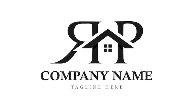 RP real estate home or house letter logo design template