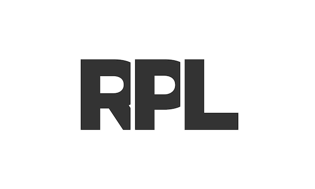 RPL logo design template with strong and modern bold text Initial based vector logotype featuring simple and minimal typography Trendy company identity