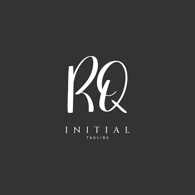 RQ handwritten logo template Initial signature vector