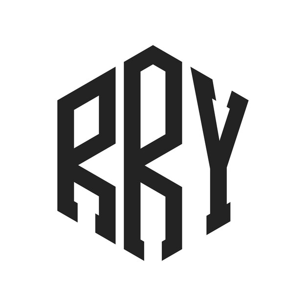 RRY Logo Design Initial Letter RRY Monogram Logo using Hexagon shape