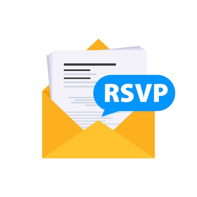 RSVP letter in envelope Rsvp message envelope