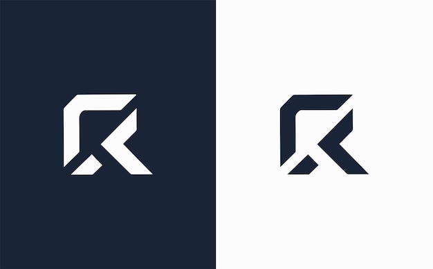 RT elegant creative and modern vector logo design in blue and white color