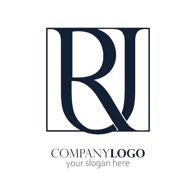 RU monogram logo elegant