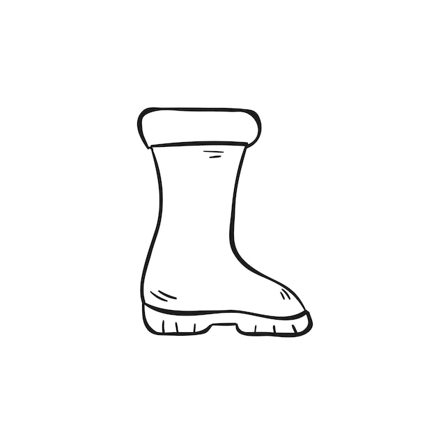 Rubber boot line icon Wellington rain boots