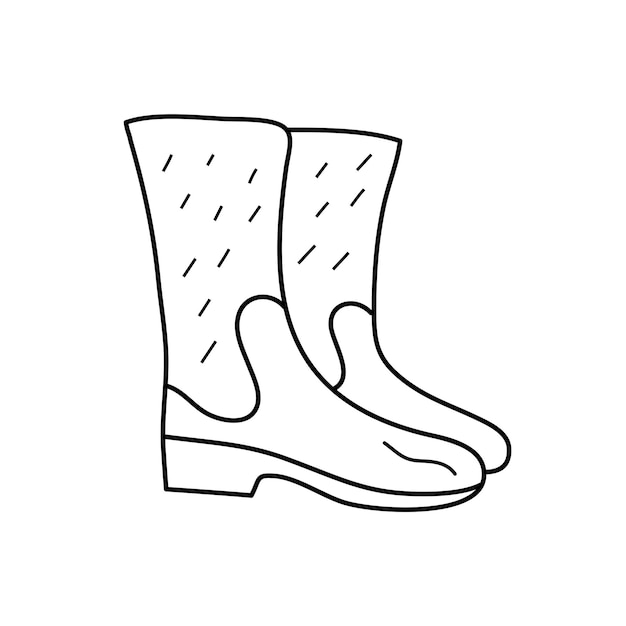 Rubber boots in doodle style