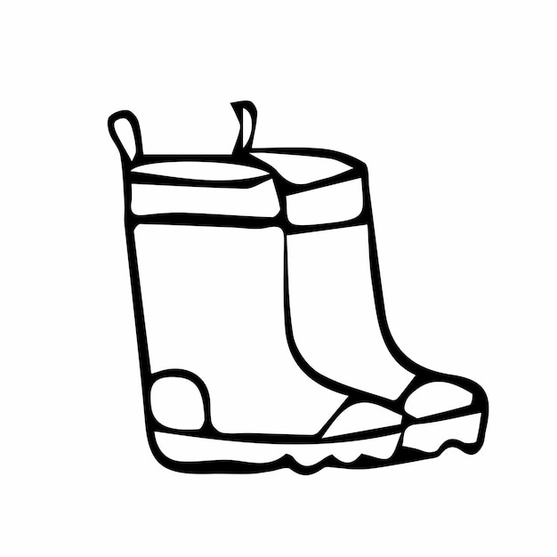 Rubber boots isolated on a white background Autumn and Spring shoes for walking in puddles