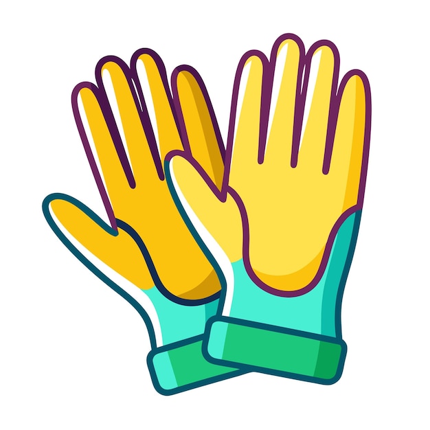 rubber gloves clipart cartoon style vector illustration