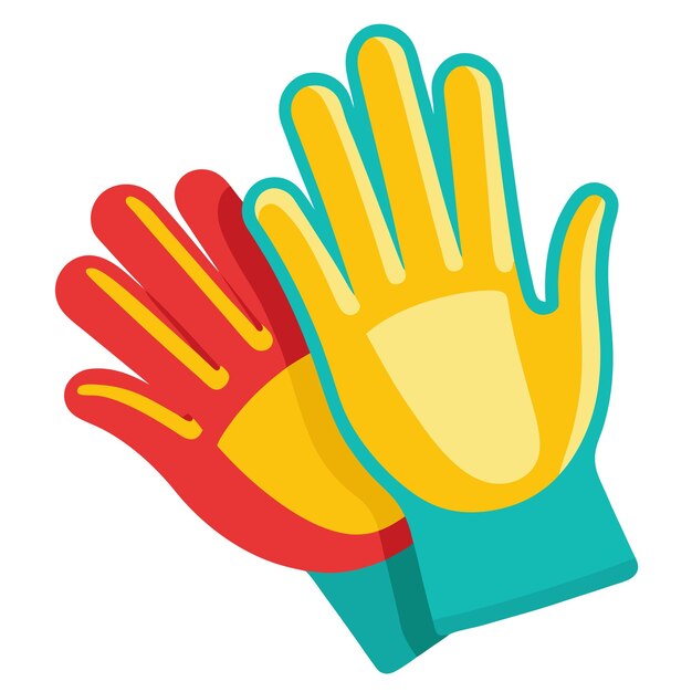 Vector rubber gloves clipart vector art and illustration