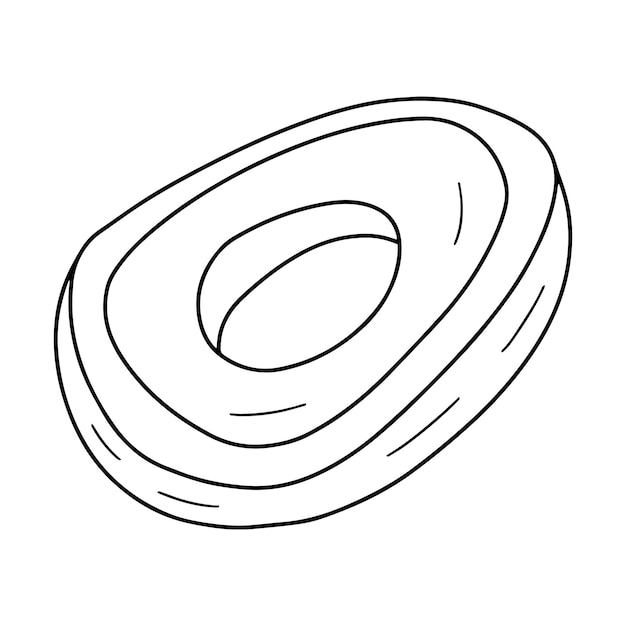 Rubber ring in a shape of avocado vector illustration