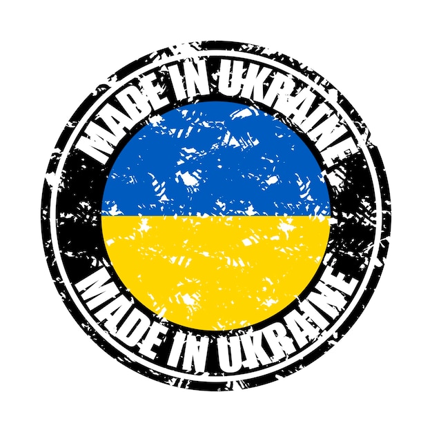 Rubber stamp made in ukraine natural product mark