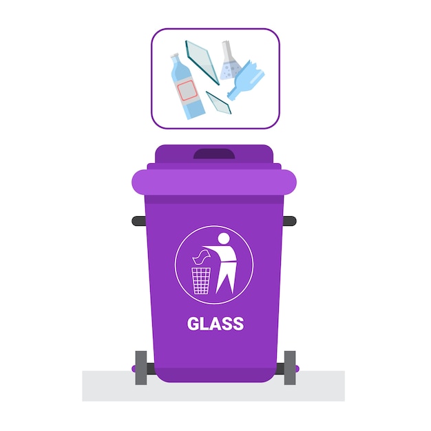 Rubbish Container For Glass Waste