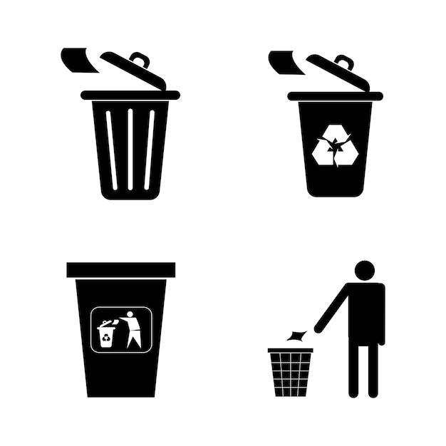 rubbish icon logo vector design template