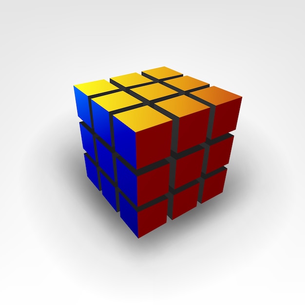 Rubic cube 3D Illustration