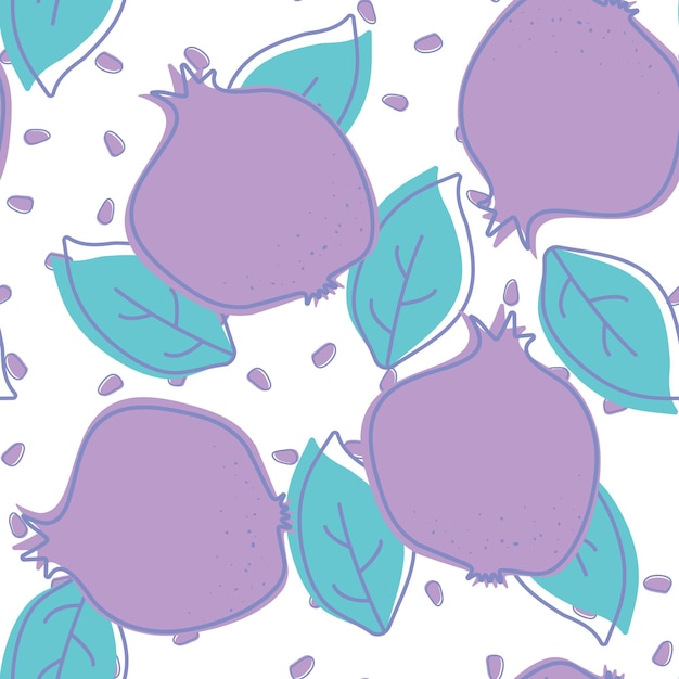 Ruby Garnet Vector Seamless Pattern Sketch Fruit