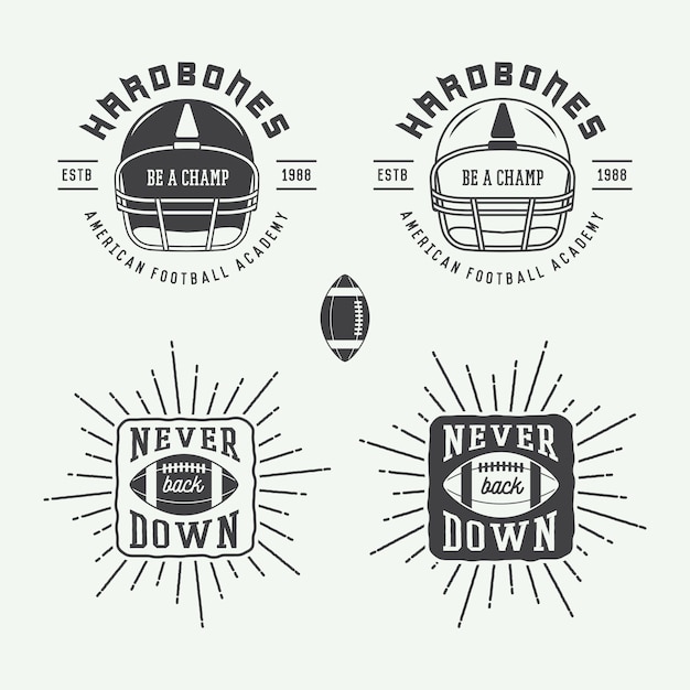 rugby and american football emblems 