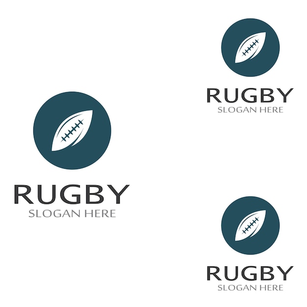 Rugby Ball American Football Icon Vector Logo Template