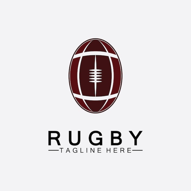 Rugby Ball American Football Icon Vector Logo Template