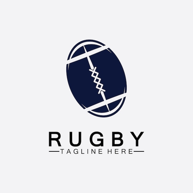 Rugby Ball American Football Icon Vector Logo Template