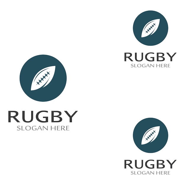 Rugby ball logo Using a vector illustration template design concept Can be used for sports logos and a team logo