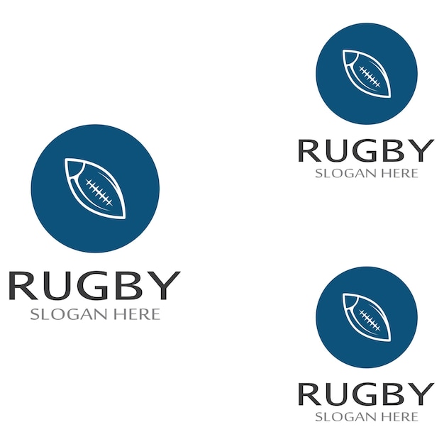 Rugby ball logo Using a vector illustration template design concept Can be used for sports logos and a team logo