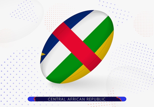 Rugby ball with the flag of Central African Republic on it Equipment for rugby team of Central African Republic