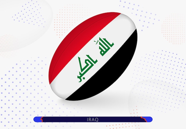 Rugby ball with the flag of Iraq on it Equipment for rugby team of Iraq