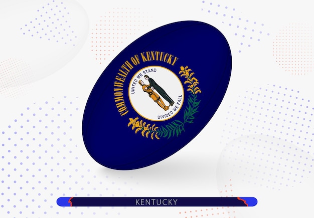 Rugby ball with the flag of Kentucky on it Equipment for rugby team of Kentucky