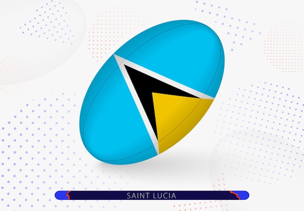 Rugby ball with the flag of Saint Lucia on it Equipment for rugby team of Saint Lucia