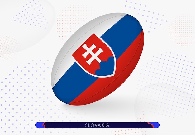 Rugby ball with the flag of Slovakia on it Equipment for rugby team of Slovakia