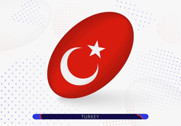 Rugby ball with the flag of Turkey on it Equipment for rugby team of Turkey