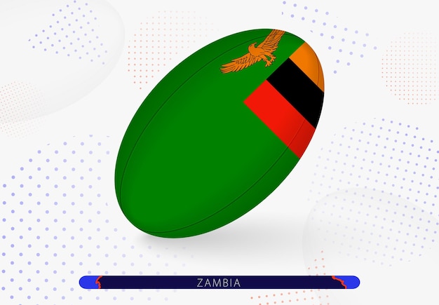 Rugby ball with the flag of Zambia on it Equipment for rugby team of Zambia