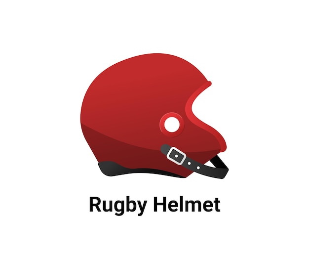 Rugby illustration set Helmet Vector drawing Hand drawn style