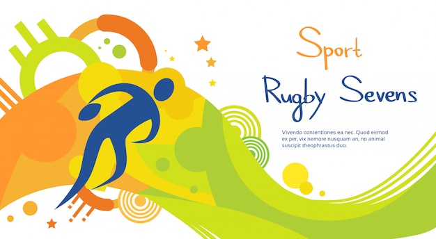 Rugby Player Match Athlete Sport Competition Colorful Banner