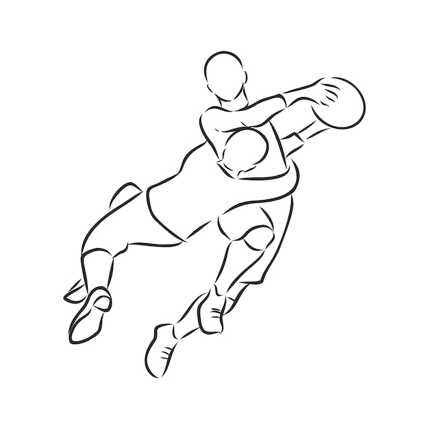 Rugby player with ball, vector silhouette, front view