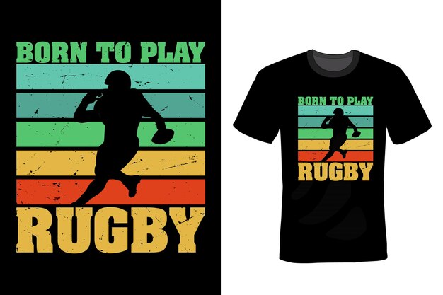 Rugby T shirt design typography vintage