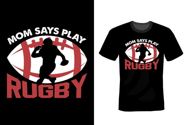 Rugby T shirt design typography vintage