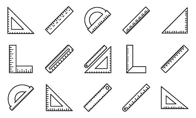 Ruler icons set