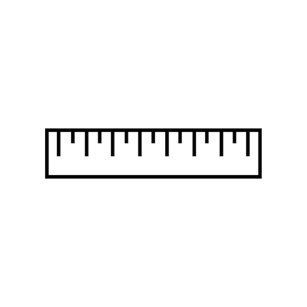 Vector ruler lineal icon symbol vector black outline ruler icon