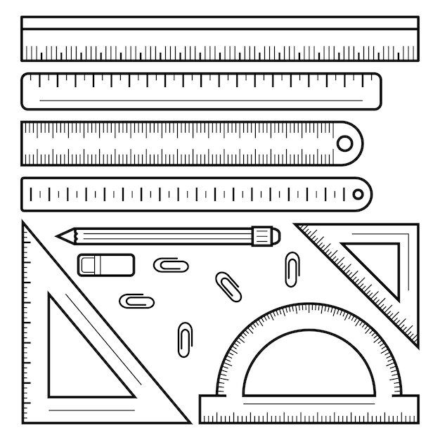 Ruler tape icon set. Outline set of ruler tape vector icons