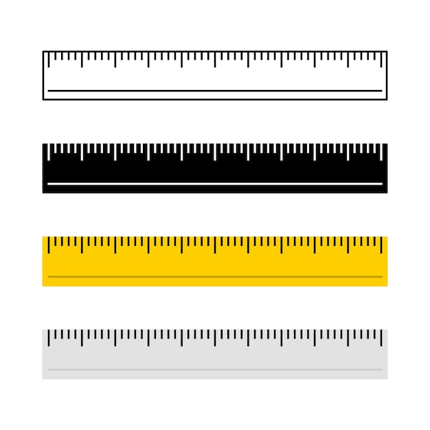 Vector ruler vector illustration school ruler in four different styles template length measurement