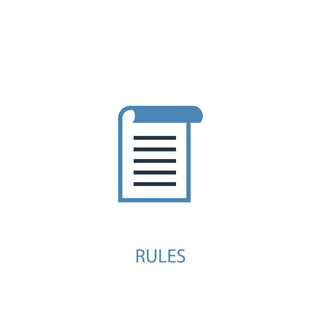 Rules concept 2 colored icon. Simple blue element illustration. rules concept symbol design. Can be used for web and mobile UI/UX