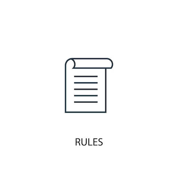 Rules concept line icon. Simple element illustration. rules concept outline symbol design. Can be used for web and mobile UI/UX