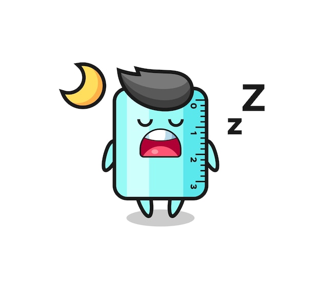 Ruller character illustration sleeping at night