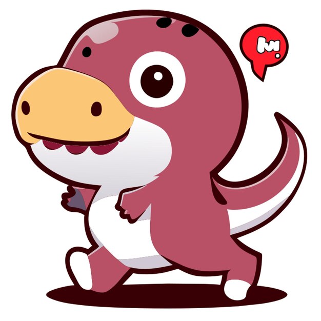 Vector run dinosaur vector illustration kawaii