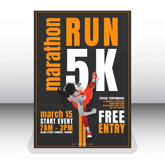 run marathon poster template