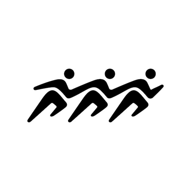 Run running team people human man sport logo vector icon illustration