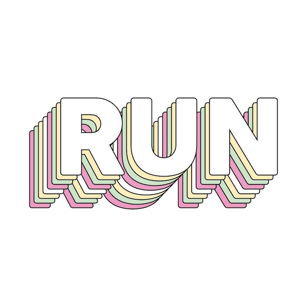 RUN typography t shirt design premium vector