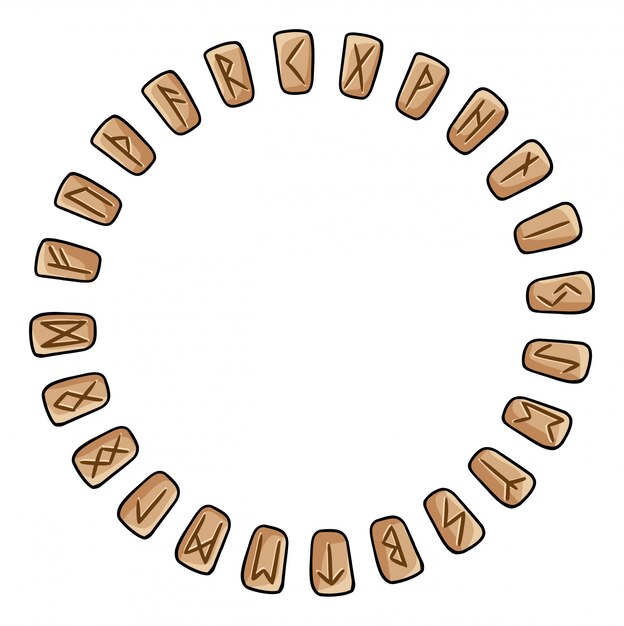 Vector runic wreath of celtic symbols.