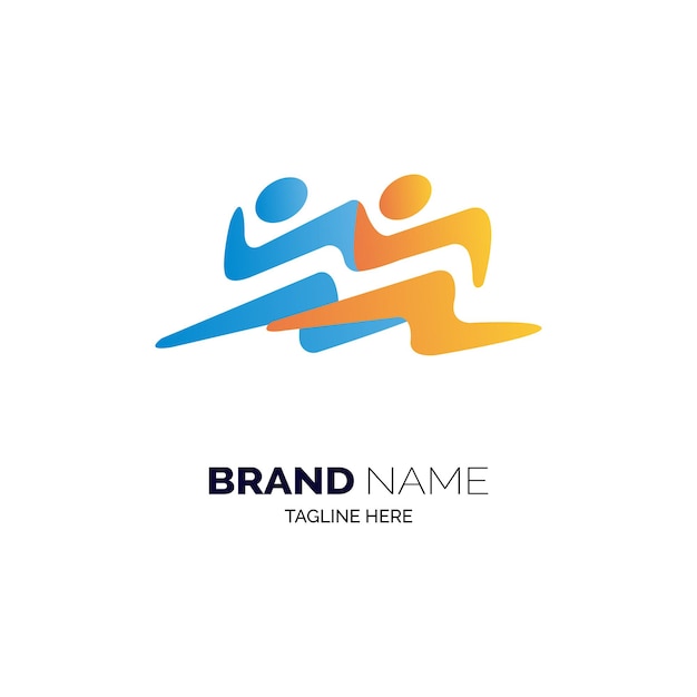 Runner logo designs template vector for brand or company and other