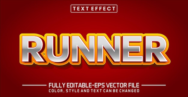 Runner text style effect editable